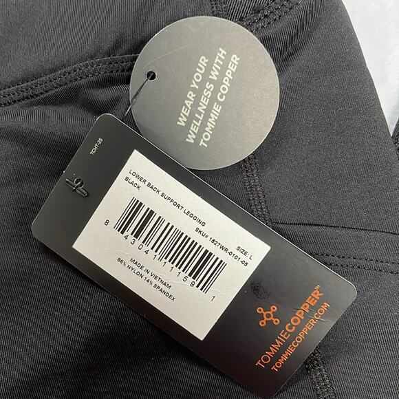 Tommie Copper Women's Back Support Leggings Black Size L Ultra-Fit Ankle Length - Picture 4 of 10